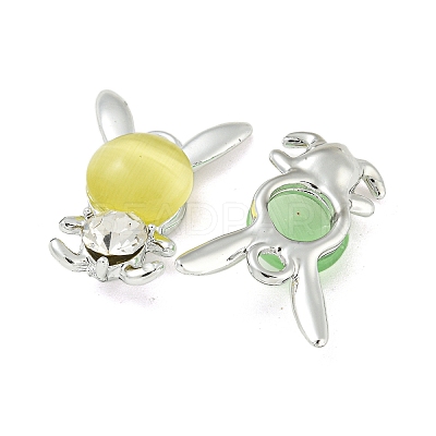 UV Plating Alloy Rhinestone Pendants FIND-M033-18P-1
