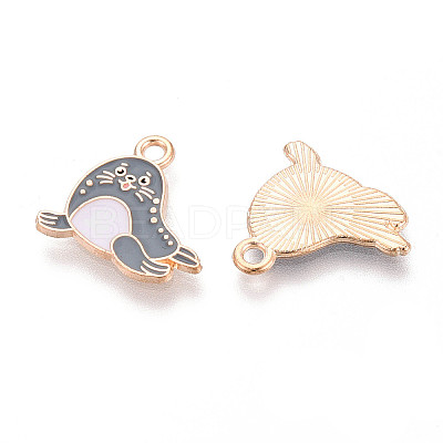Marine Animals Alloy Enamel Pendants ENAM-T022-34J-1