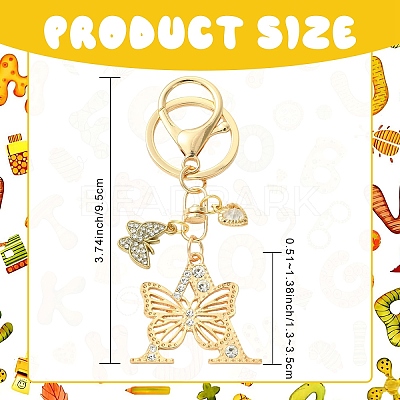 Alloy Rhinestone & Iron Keychain KEYC-YW00279-06-1