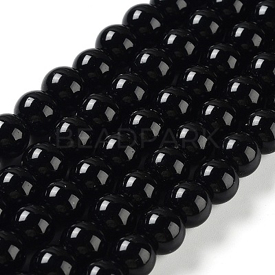 Black Glass Pearl Round Loose Beads For Jewelry Necklace Craft Making X-HY-10D-B20-1