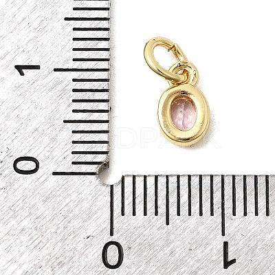 Brass Cubic Zirconia Charms KK-G554-02A-03-1