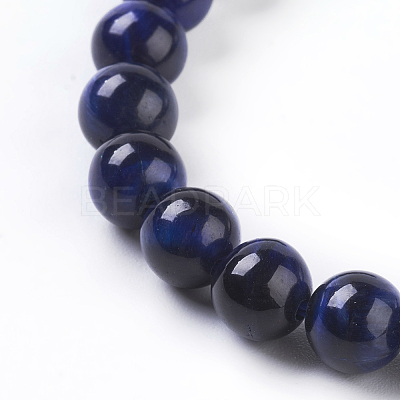 Natural Blue Tiger Eye Beads Strands X-G-G099-6mm-13-1