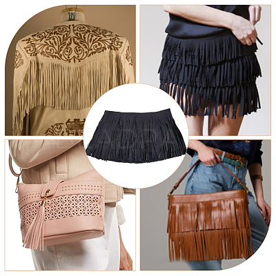 3M PU Leather Fringe Trim DIY-HS0002-30B-1