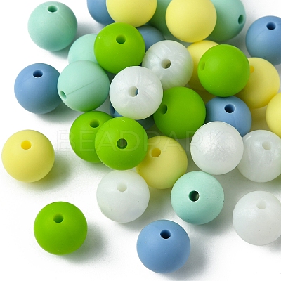 35Pcs Food Grade Eco-Friendly Silicone Focal Beads SIL-FS0001-22E-1