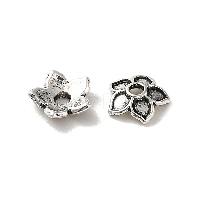 Tibetan Style Alloy Bead Caps PALLOY-P302-04B-AS-1