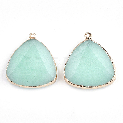 Electroplate Natural  Amazonite Pendants X-G-S344-14E-1