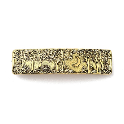 Vintage Retro Forest Moon Alloy Retro Hair Barrettes AJEW-K048-13AG-1
