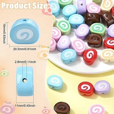 35Pcs 7 Colors Opaque Acrylic Imitation Food Beads OACR-CJ0002-72-1