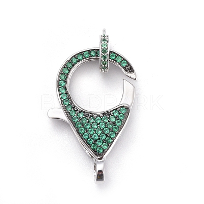 Brass Micro Pave Cubic Zirconia Lobster Claw Clasps ZIRC-F110-01D-1