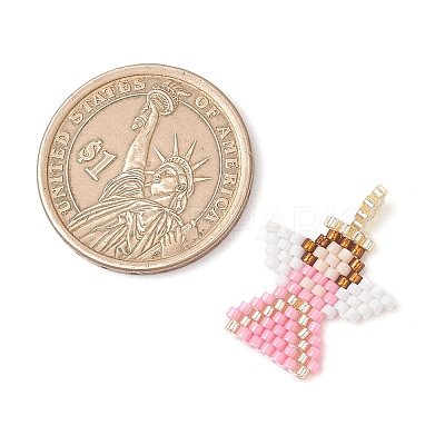 Beaded Angel Charms PALLOY-MZ01207-1