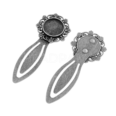 Tibetan Style Bookmark Cabochon Settings TIBE-S154-AS-NR-1