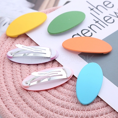 Frosted Plastic Snap Hair Clips OHAR-PW0001-454-1