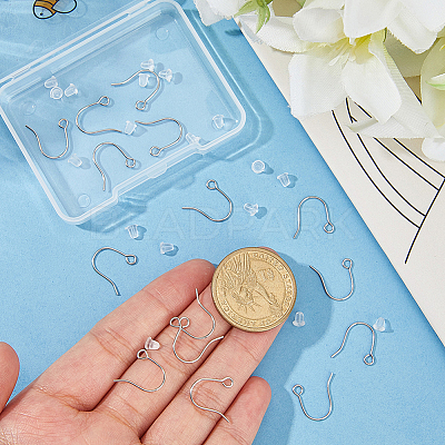 300Pcs 316 Surgical Stainless Steel Earring Hooks STAS-BBC0010-62P-1