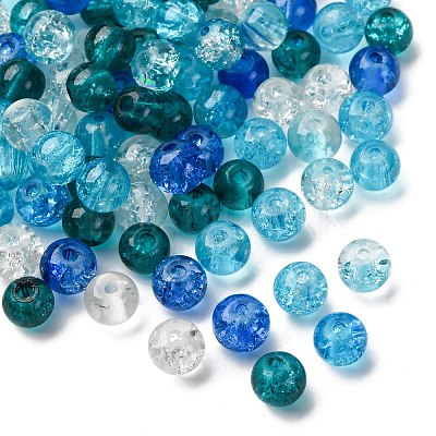 Baking Paint Crackle Glass Beads DGLA-X0006-6mm-11-1