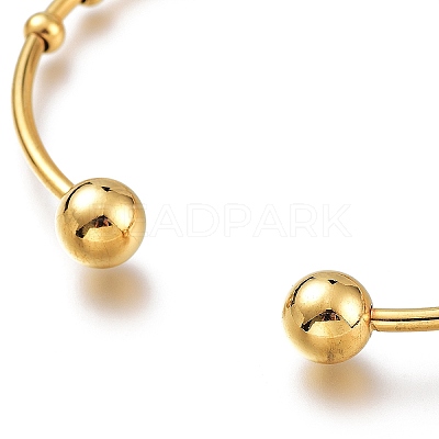 201 Stainless Steel Cuff Bangles BJEW-M284-04-1-1
