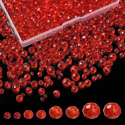 8 Strands 4 Style Transparent Glass Beads Strands EGLA-YW0003-11A-1