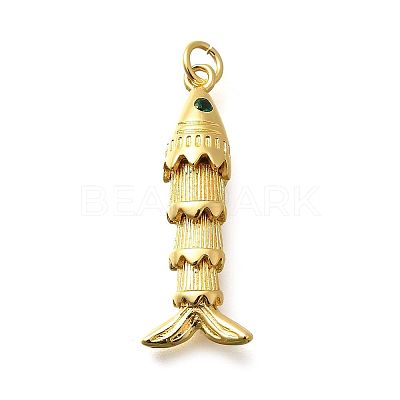 Brass Micro Pave Cubic Zirconia Pendants KK-R217-01G-09-1