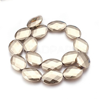 Electroplated Non-magnetic Synthetic Hematite Beads Strands G-P392-V07-1