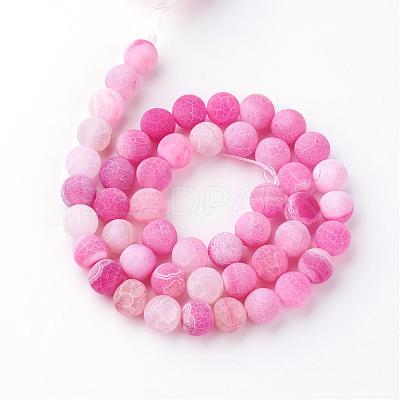 Natural Fire Crackle Agate Bead Strands G-S216-8mm-07-1