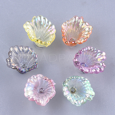 Transparent Acrylic Bead Caps X-TACR-T007-01-1