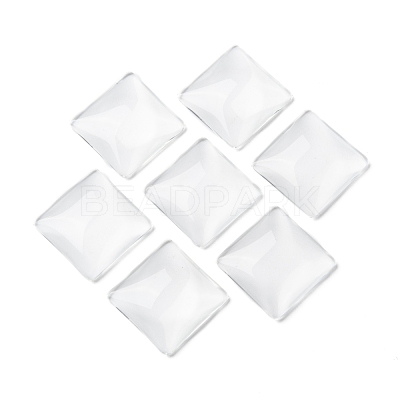 Transparent Glass Square Cabochons GGLA-A001-25mm-1
