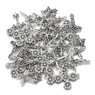 35Pcs 7 Styles Tibetan Style Alloy Pendants TIBE-FP0001-20-1