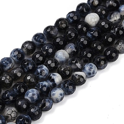 Natural Fire Crackle Agate Beads Strands G-C082-A01-48-1