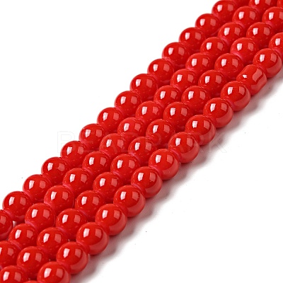 Painted Glass Bead Strands DGLA-S071-6mm-49-1