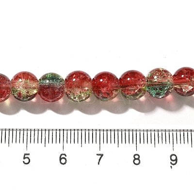 Christmas Theme Crackle Glass Beads Strands CCG-C002-8mm-12-1
