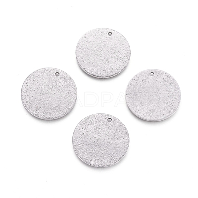 Tarnish Resistant 304 Stainless Steel Textured Pendants STAS-I098-01-20mm-P-1