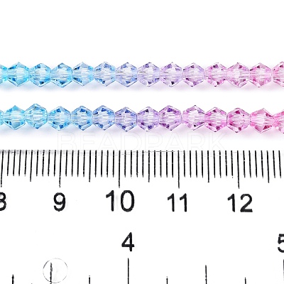 Gradient Color Baking Paint Glass Bead Strands X-DGLA-A039-T2mm-A07-1