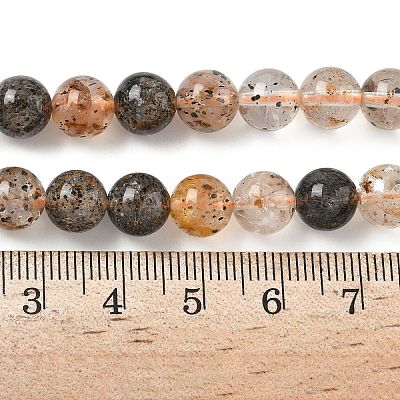 Natural Herkimer Diamond Beads Strands G-Z115-C01-8mm-1