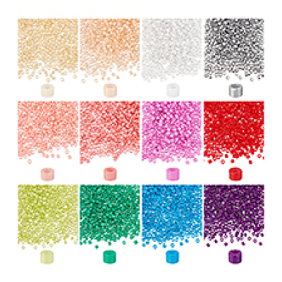 12Bags 12 Colors Opaque Glass Round Seed Beads GLAA-PH0003-32-1