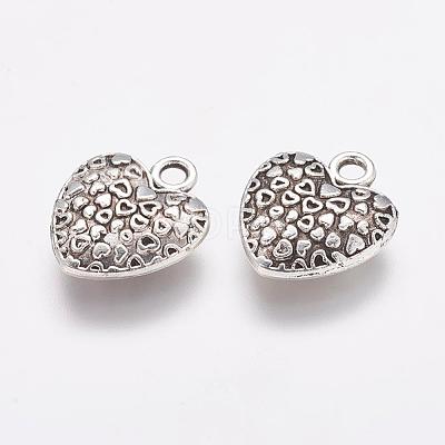 Tibetan Style Alloy Heart Charms X-TIBEP-Q043-180-RS-1