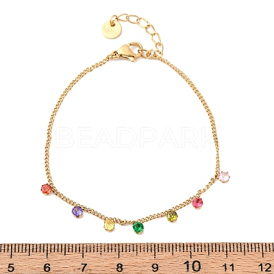 304 Stainless Steel Charm Bracelets BJEW-A047-02G-1