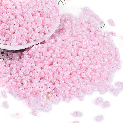 Opaque Colours Luster Glass Seed Beads SEED-K010-04G-1