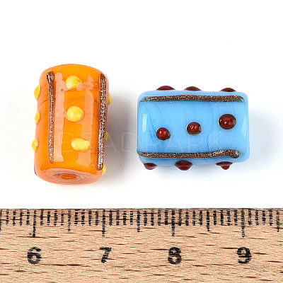 Handmade Gold Foil Glass Bumpy Beads LAMP-ZX003-12-1