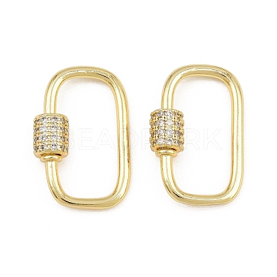 Brass Micro Pave Cubic Zirconia Screw Carabiner Lock Charms FIND-WH0518-96A-G-1