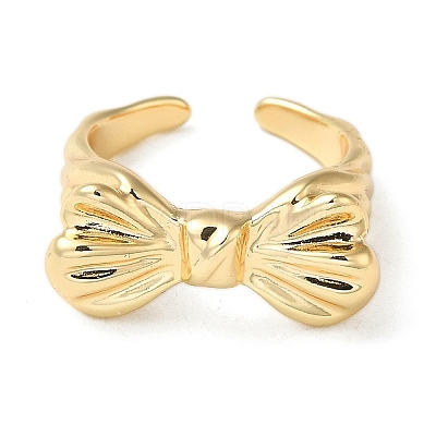 Brass Open Cuff Ring RJEW-C037-04G-1