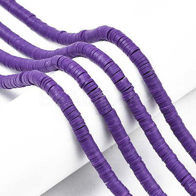 Handmade Polymer Clay Beads Strands CLAY-R089-6mm-052-1