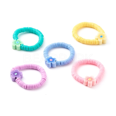 Handmade Polymer Clay Stretch Rings RJEW-JR00345-1