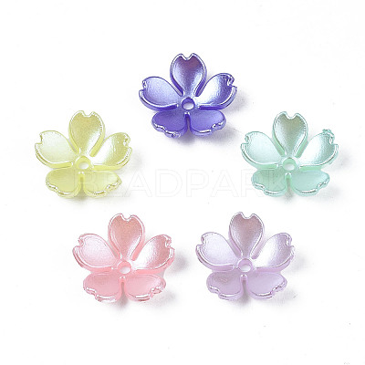 Spray Paint ABS Plastic Imitation Pearl Beads X-MACR-N013-002-1