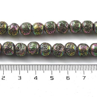 Electroplated Natural Lava Rock Beads Strands G-A251-E01-01I-1
