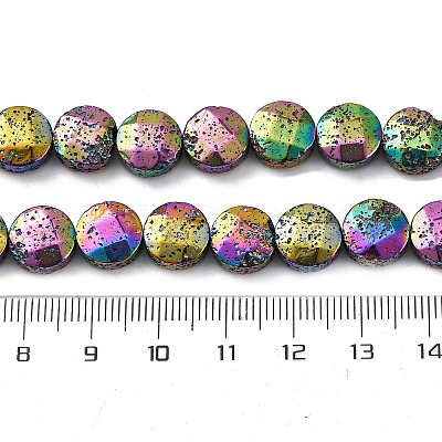 Electroplated Natural Lava Rock Beads Strands G-A256-F01-01J-1