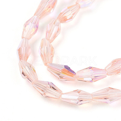 Transparent Electroplate Glass Beads Strands GLAA-K064-05A-01D-1