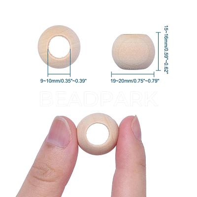 Natural Unfinished Wood Beads WOOD-Q038-20mm-1