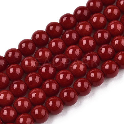 Opaque Solid Color Glass Beads Strands GLAA-T032-P4mm-05-1