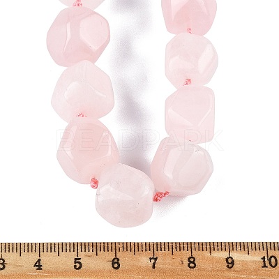 Natural Rose Quartz Nuggets Beaded Necklaces for Women Men NJEW-K388-01A-1
