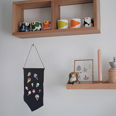 2Pcs Cotton Wall Hanging Brooch Organizer Storage AJEW-CP0010-43A-1