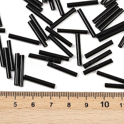 Opaque Glass Bugle Beads SEED-R028-2x18-C01-1